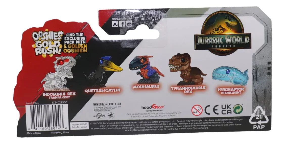 5 Pack Ooshies Jurassic World 28044