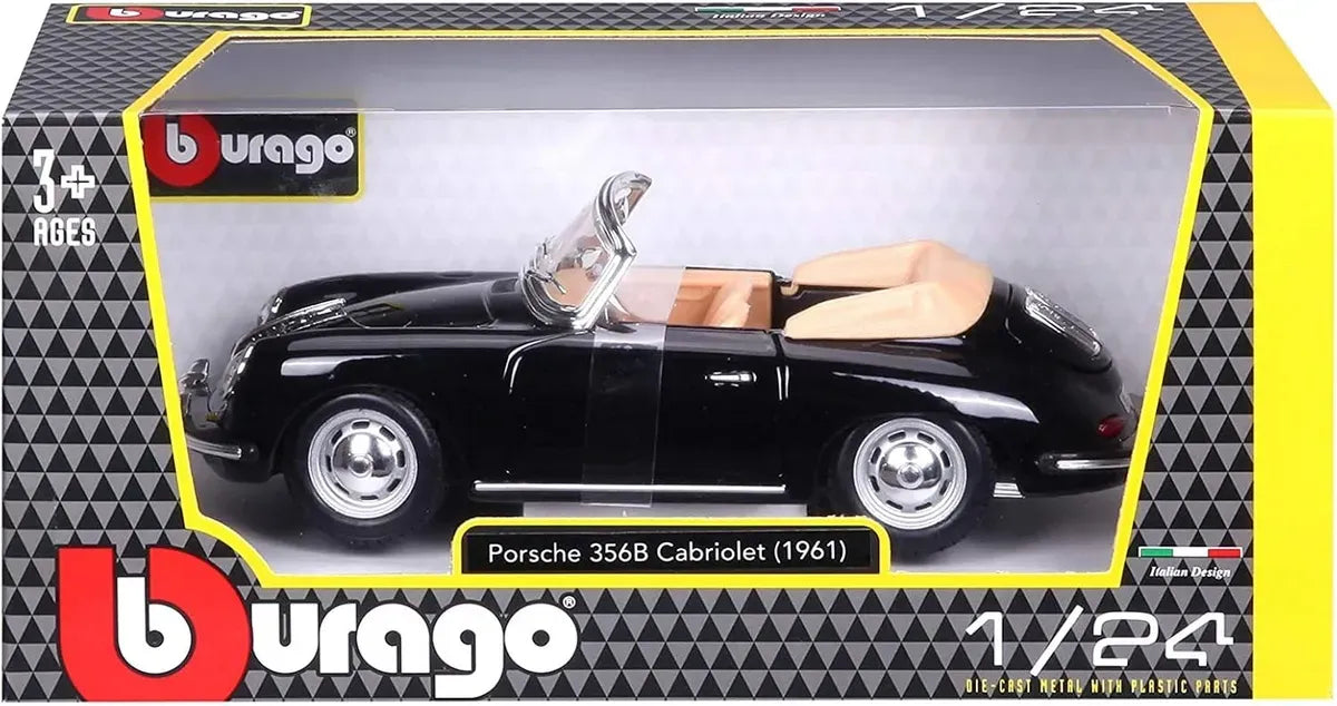 Bburago 1:24 Porsche 356 Cabriolet Negro 18-22078