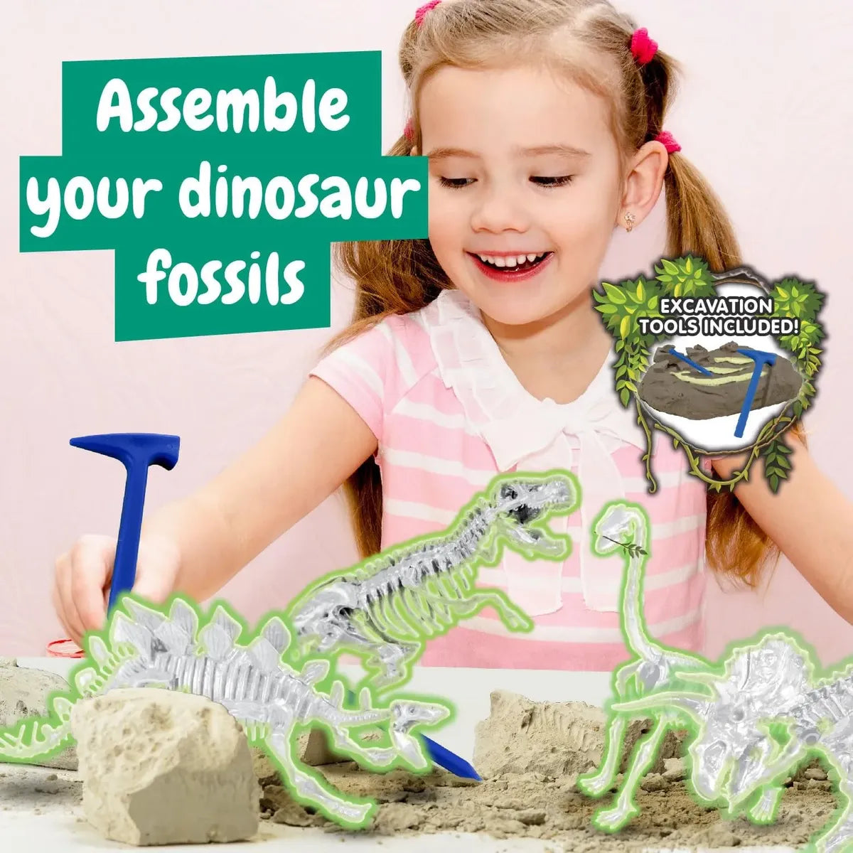 Science4you Excavación de Fósiles 4 en 1 Brilla en la Oscuridad 80004943 634411