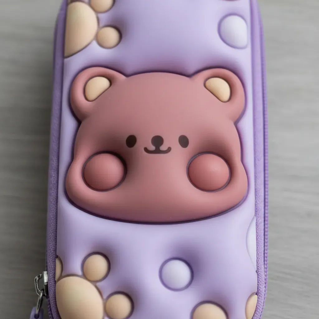 Cartuchera 3D Oso Violeta KL1289