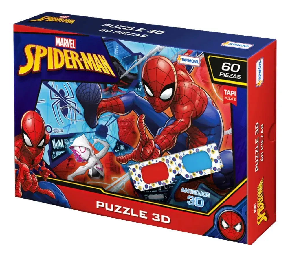 Puzzle Spiderman 3d C/Lentes 60 Piezas Vsp03314