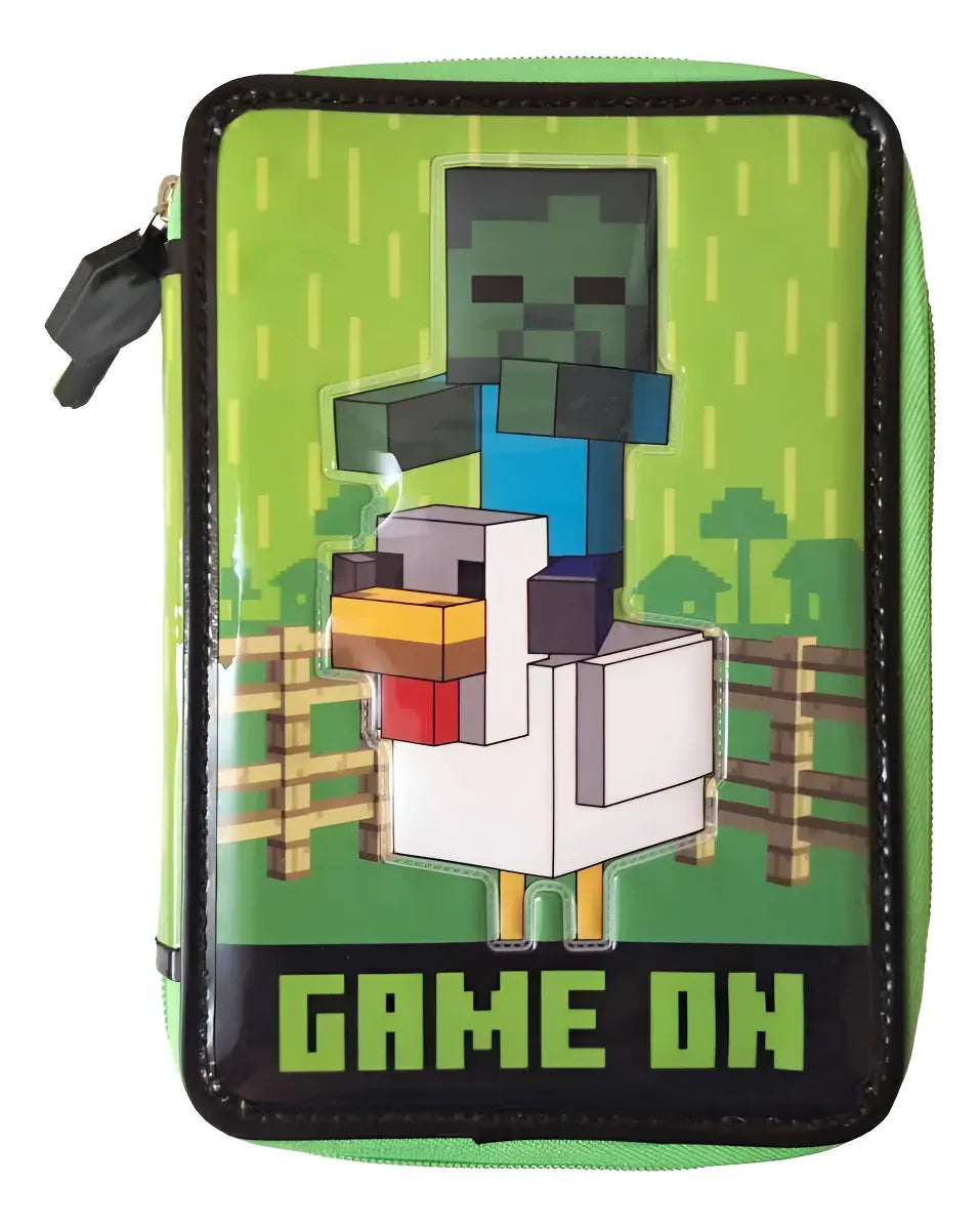 Cresko Cartuchera PVC Minecraft 2 Pisos Playon MI532
