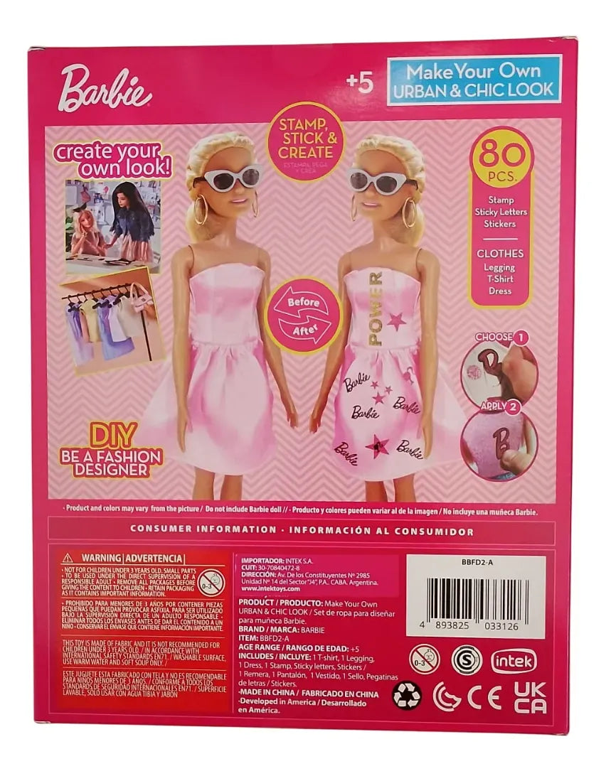 Barbie Set Ropa De Muñeca Para Diseñar Bbfd2-a