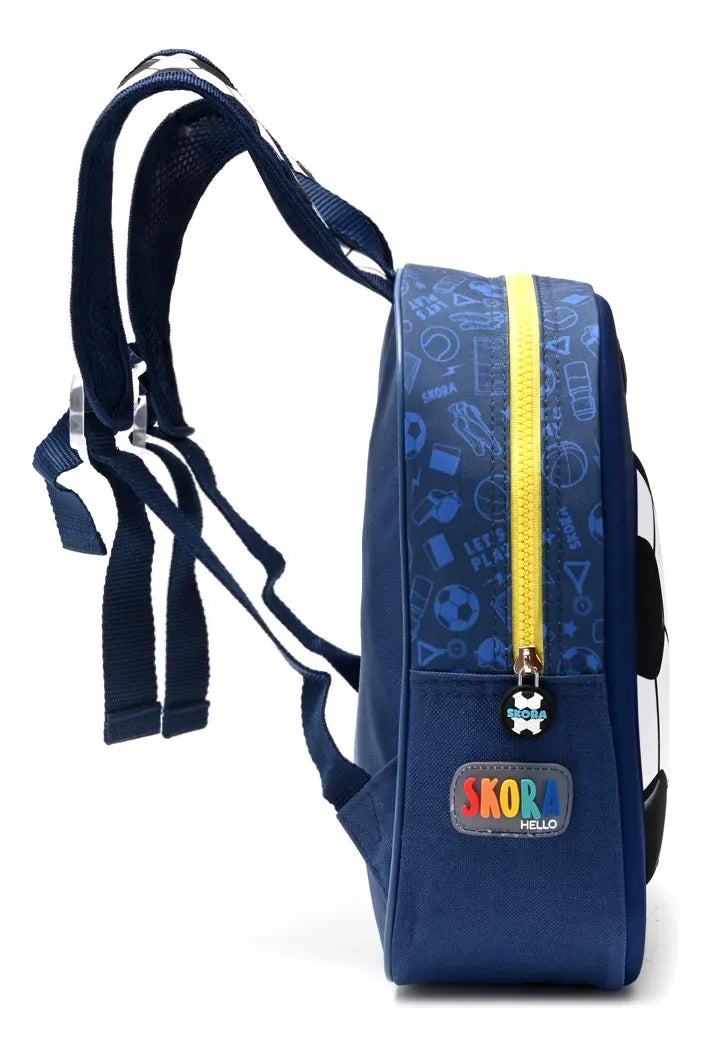 Mochila C/Luz Petit Termoformada Futbol Azul 12p 22x30x10cm 41320