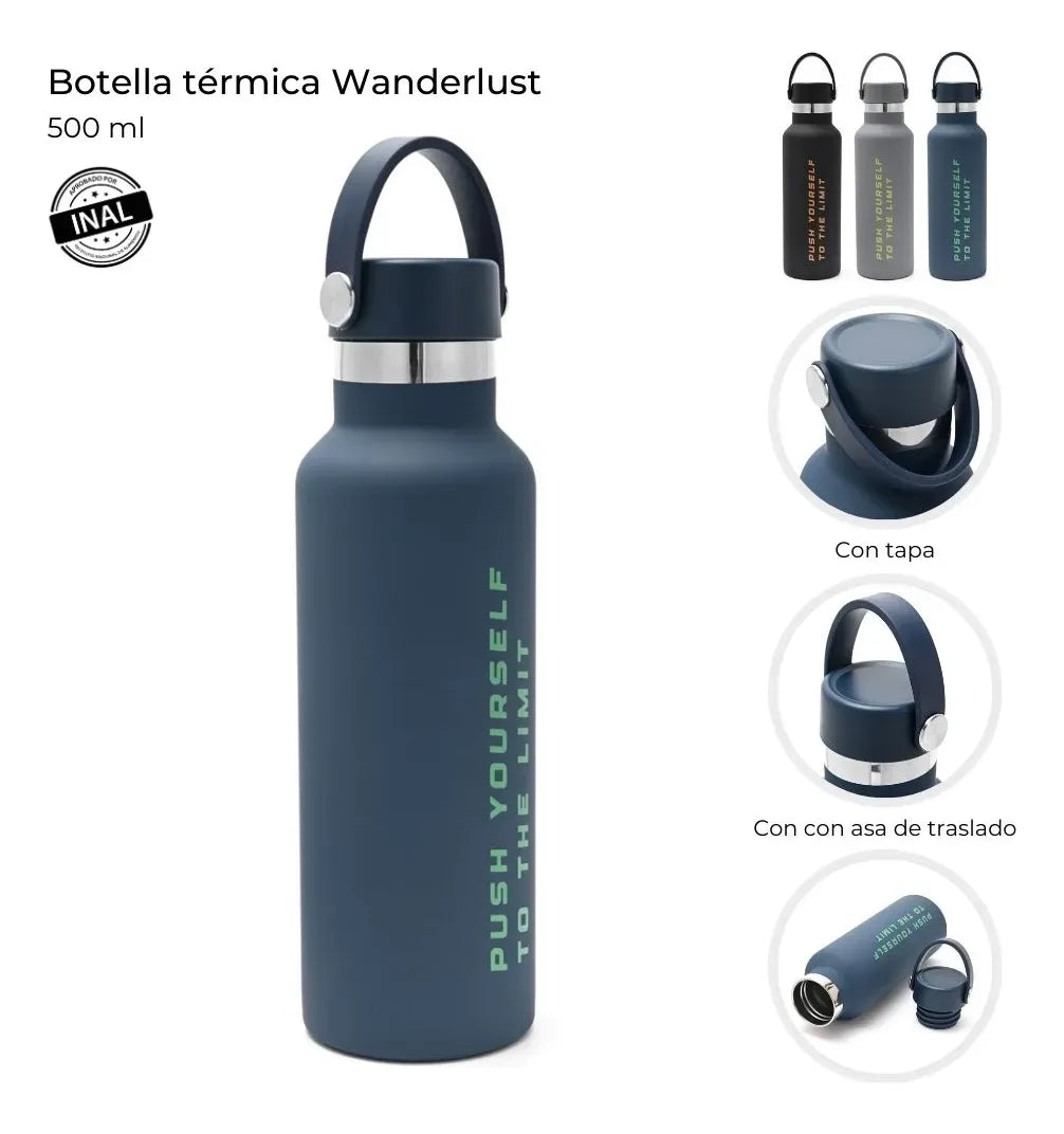 Wanderlust Botella Termica Con Tapa Y Agarre 40598