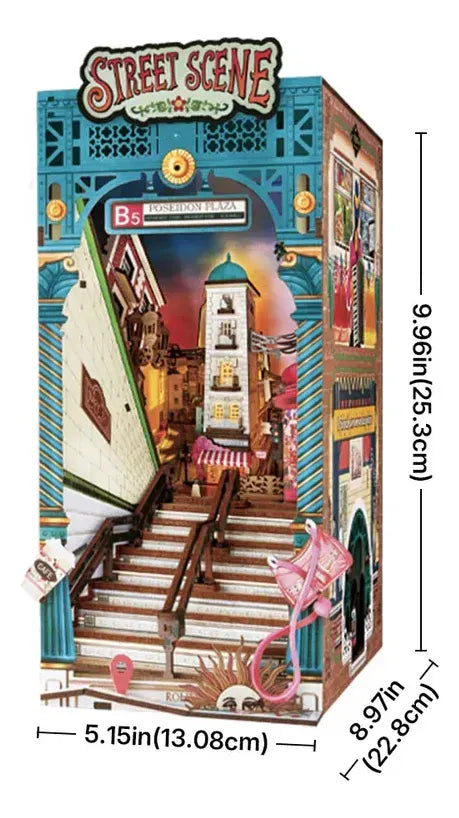 Robotime Rolife Puzzle 3d Escena De Calle Book Nook Tgb13