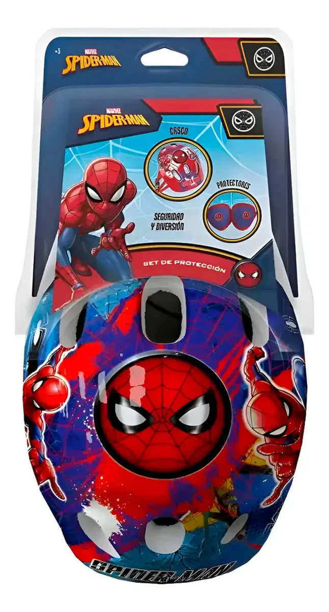 Kit Casco Con Protecciones Spiderman 12278