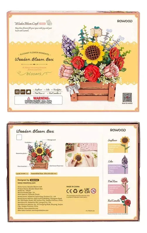 Robotime Puzzle 3d Caja De Flores Tw02h Rowood