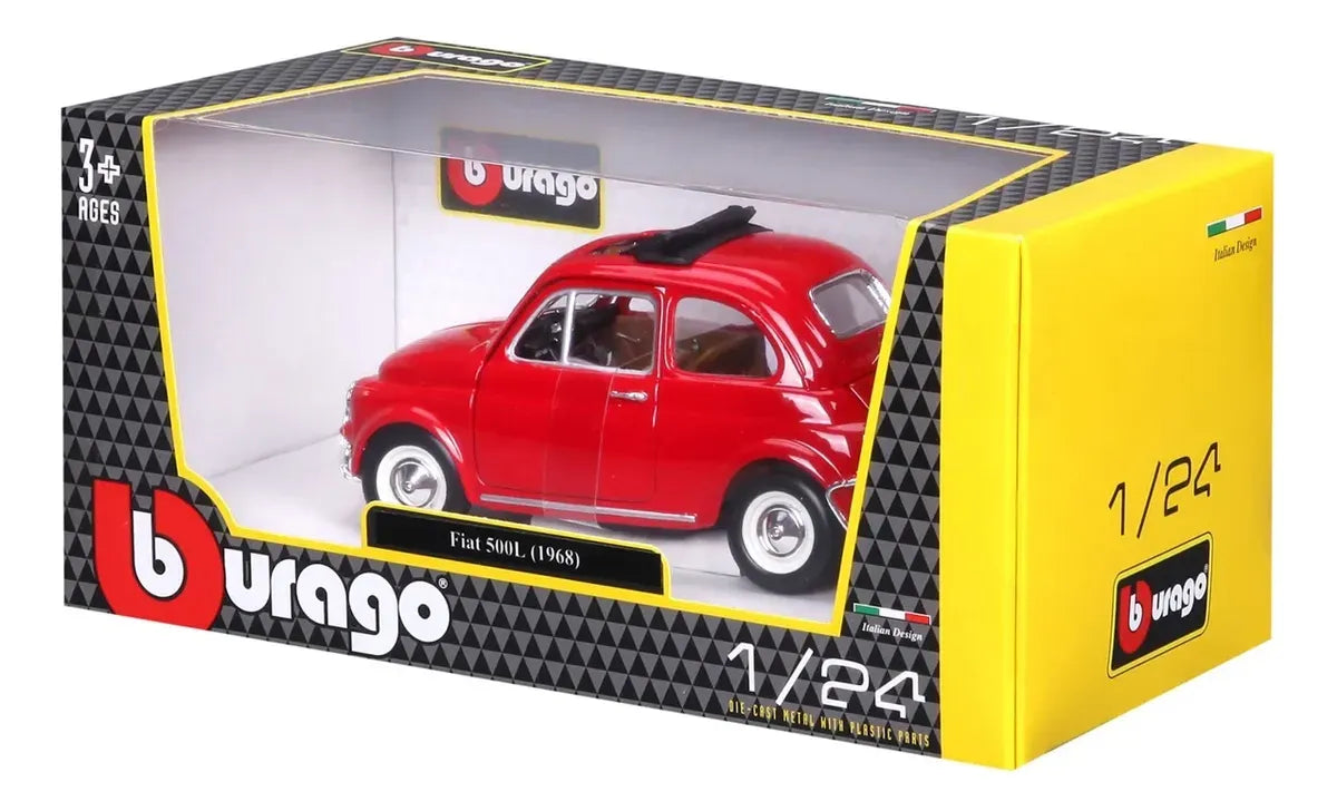 Bburago 1:24 Fiat 500 L 1968 Rojo 18-22099