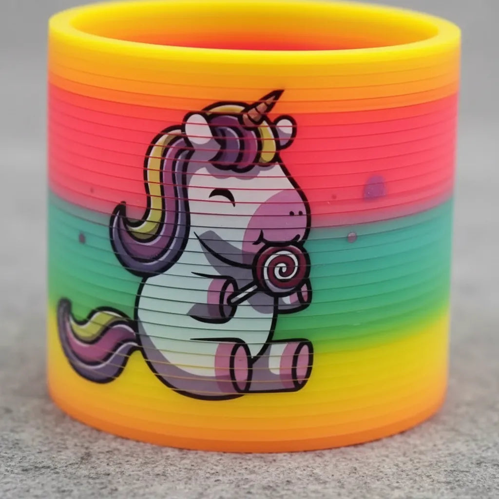 Resorte Arcoiris Estampado Unicornio Ikspr002