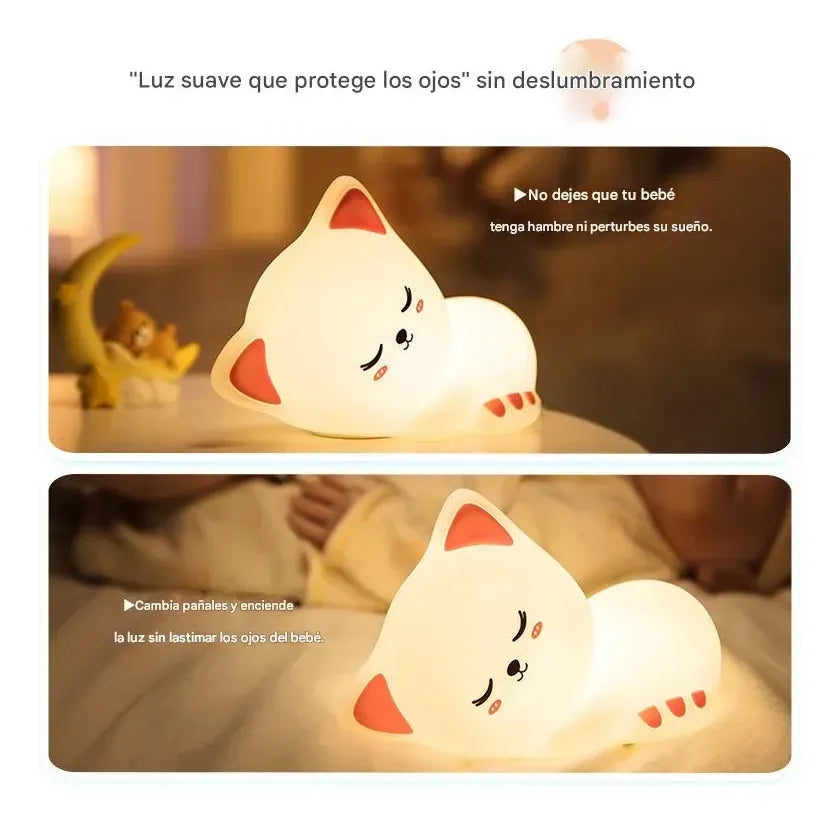 Velador Infantil Usb Recargable Gatito KL315 Shine