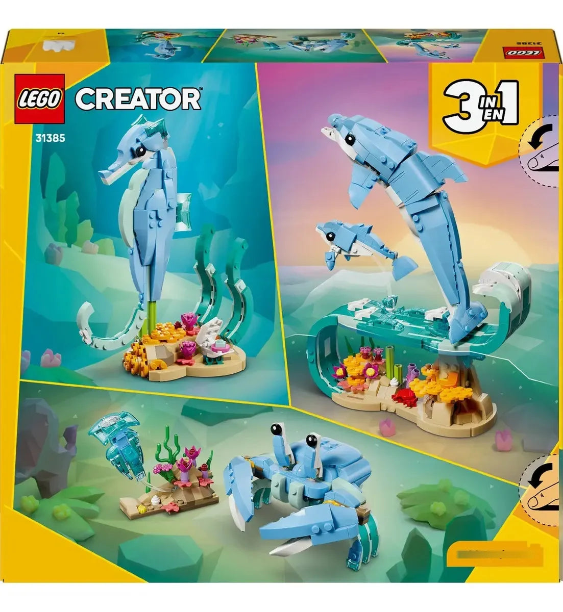 Lego Creator 3 en 1: Animales Marinos Hermosos Delfines 31385