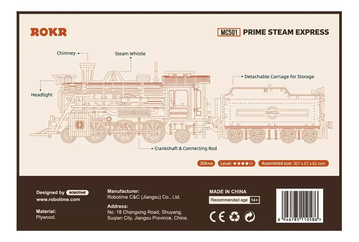 Robotime Puzzle 3d Tren Expreso Mc501 Rokr