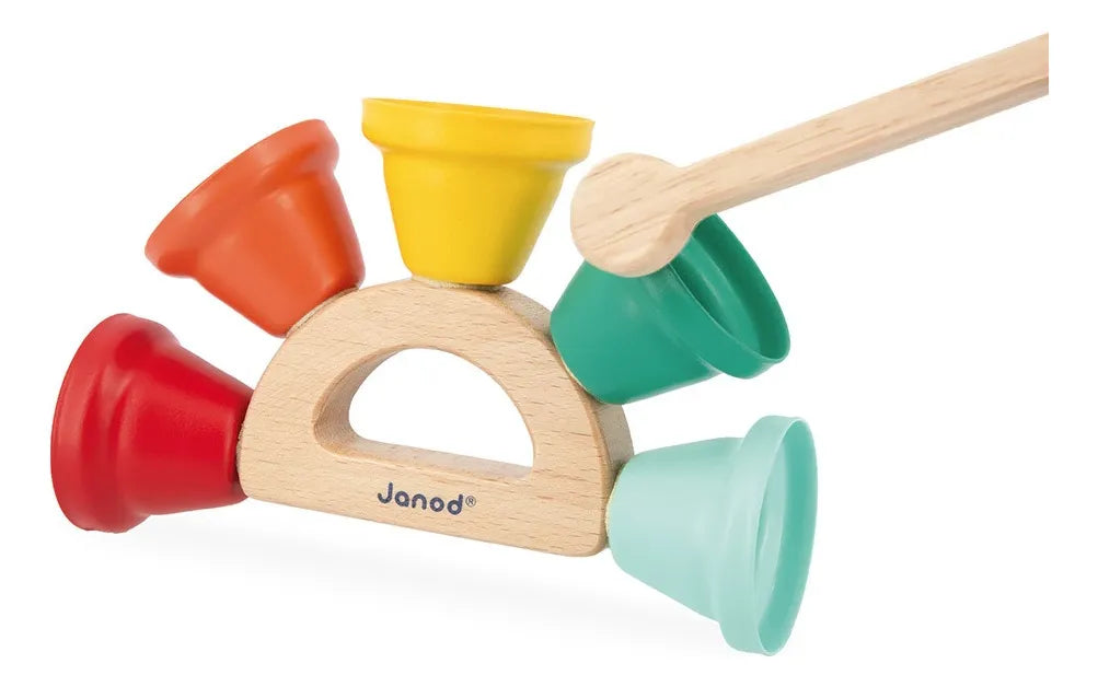 Janod Juego De Campanillas De Mano De Madera Y Metal J07638