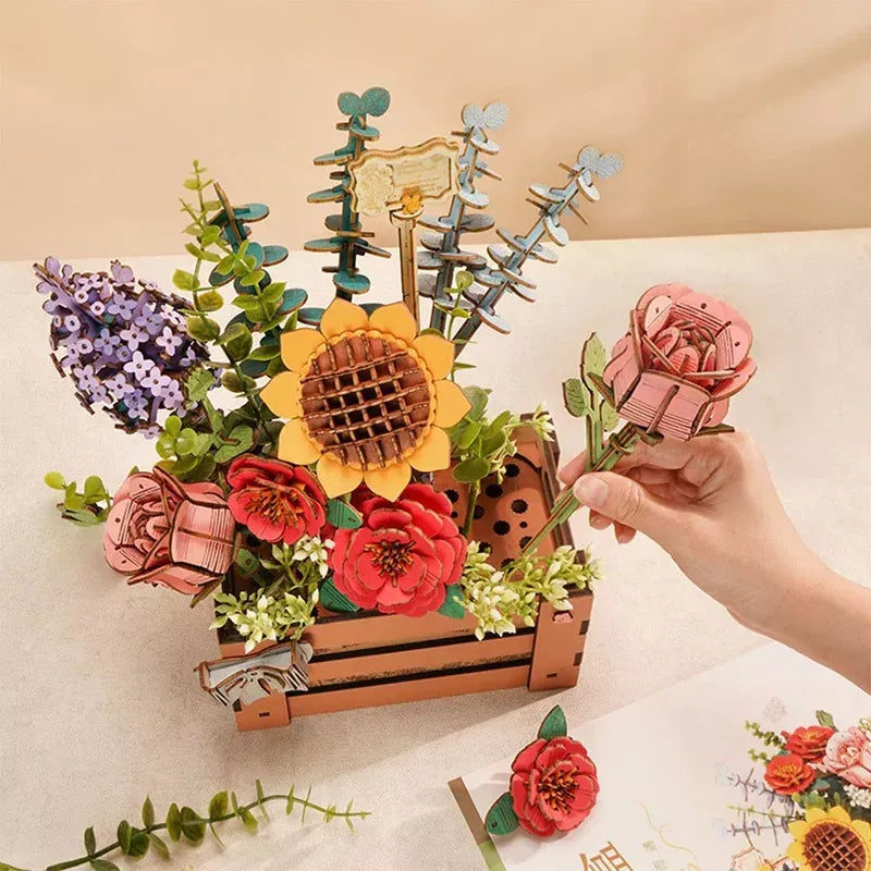 Robotime Puzzle 3d Caja De Flores Tw02h Rowood