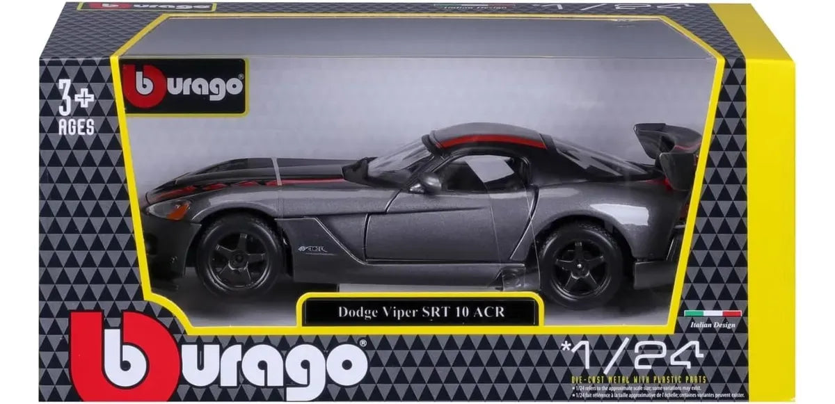 Bburago 1:24 Dodge Viper SRT 10 Rojo/Negro/Gris 18-22114