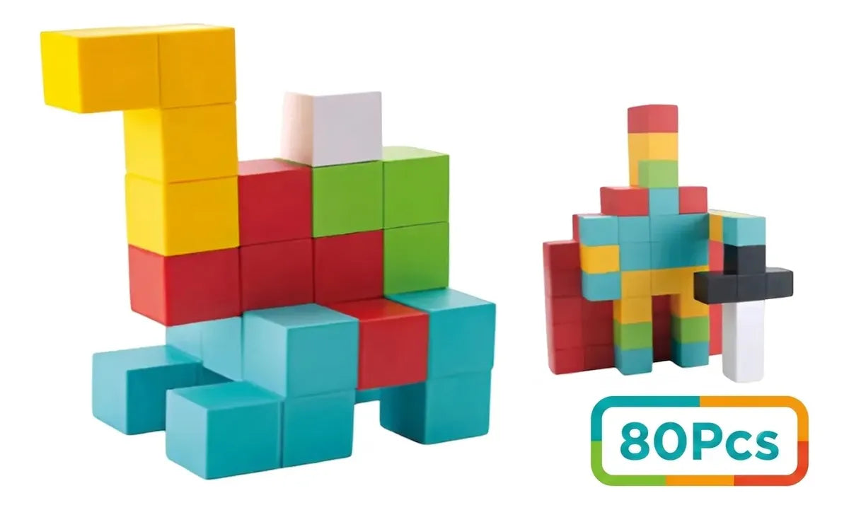 Bloques Cubos Stem Magnéticos Magnetic Blocks Shine 80PCS 2886643