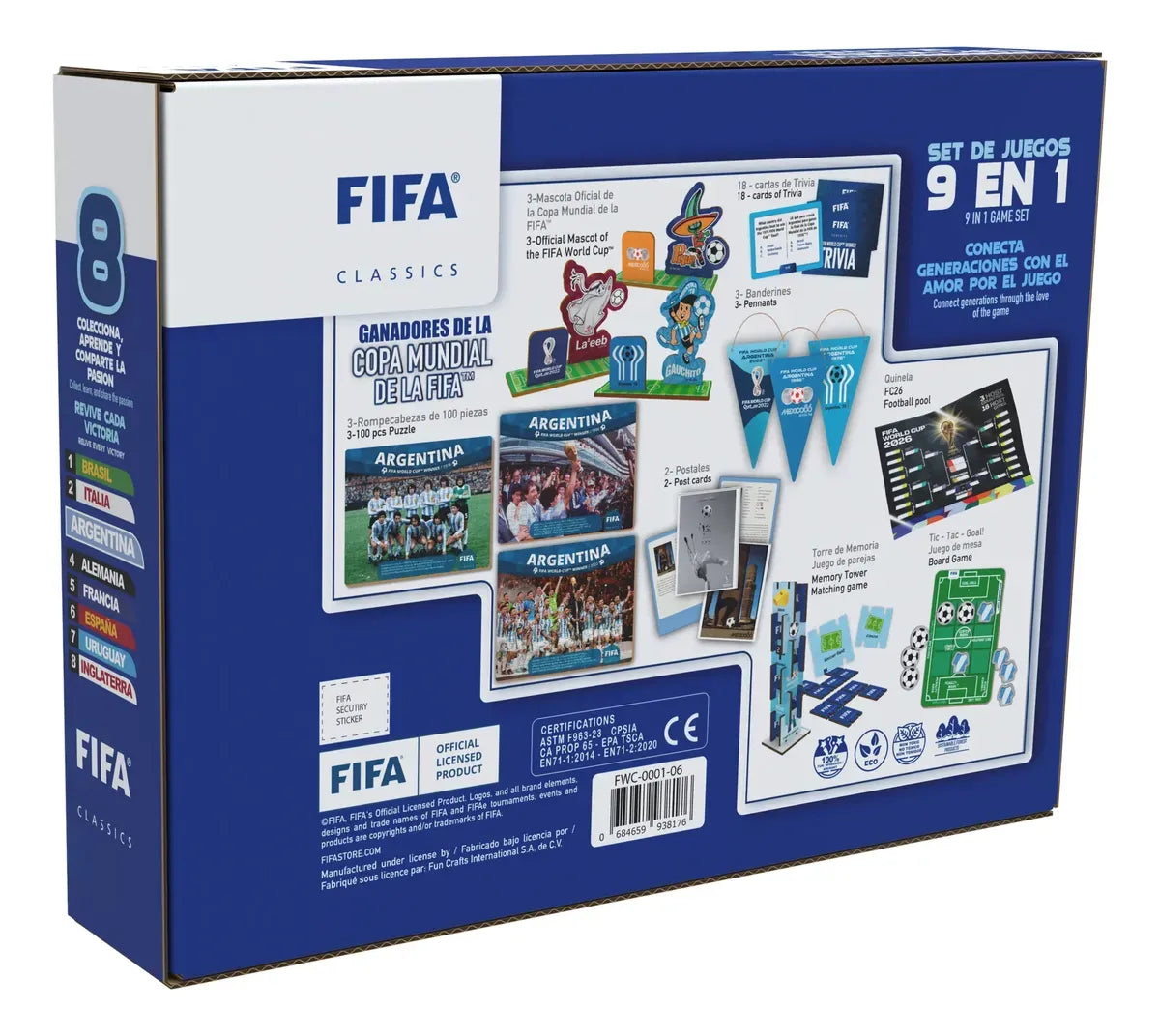 Juego de Mesa FIFA 9 en 1 - Ganadores del Mundial FWC-0001-06