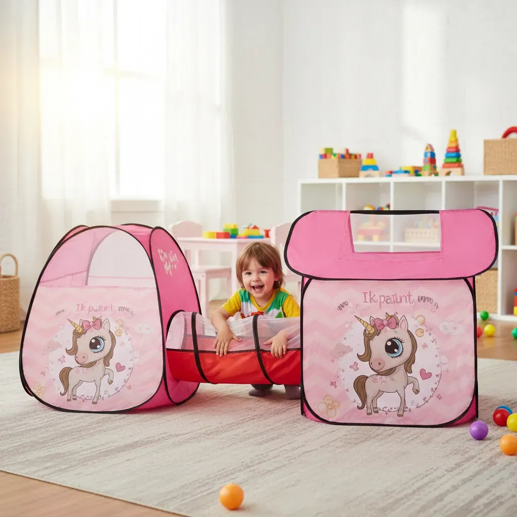Carpa De Juegos Infantil Con Túnel Y Pelotero 3030814 Shine Rosa