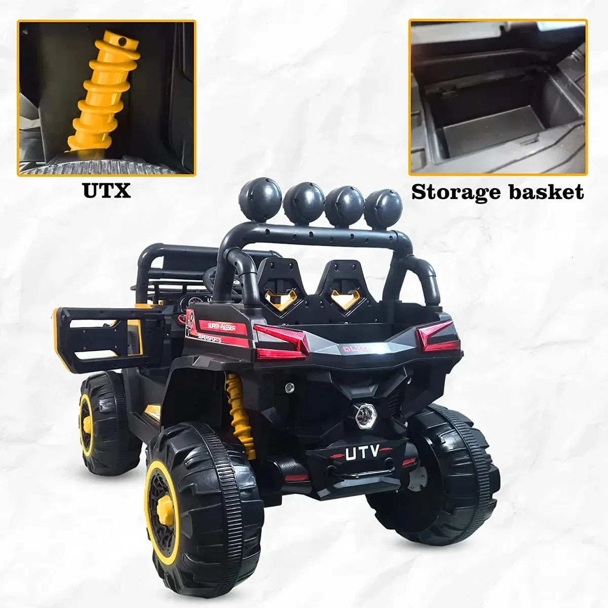 Auto A Bateria Jeep Todo Terreno Naranja DLX-6188