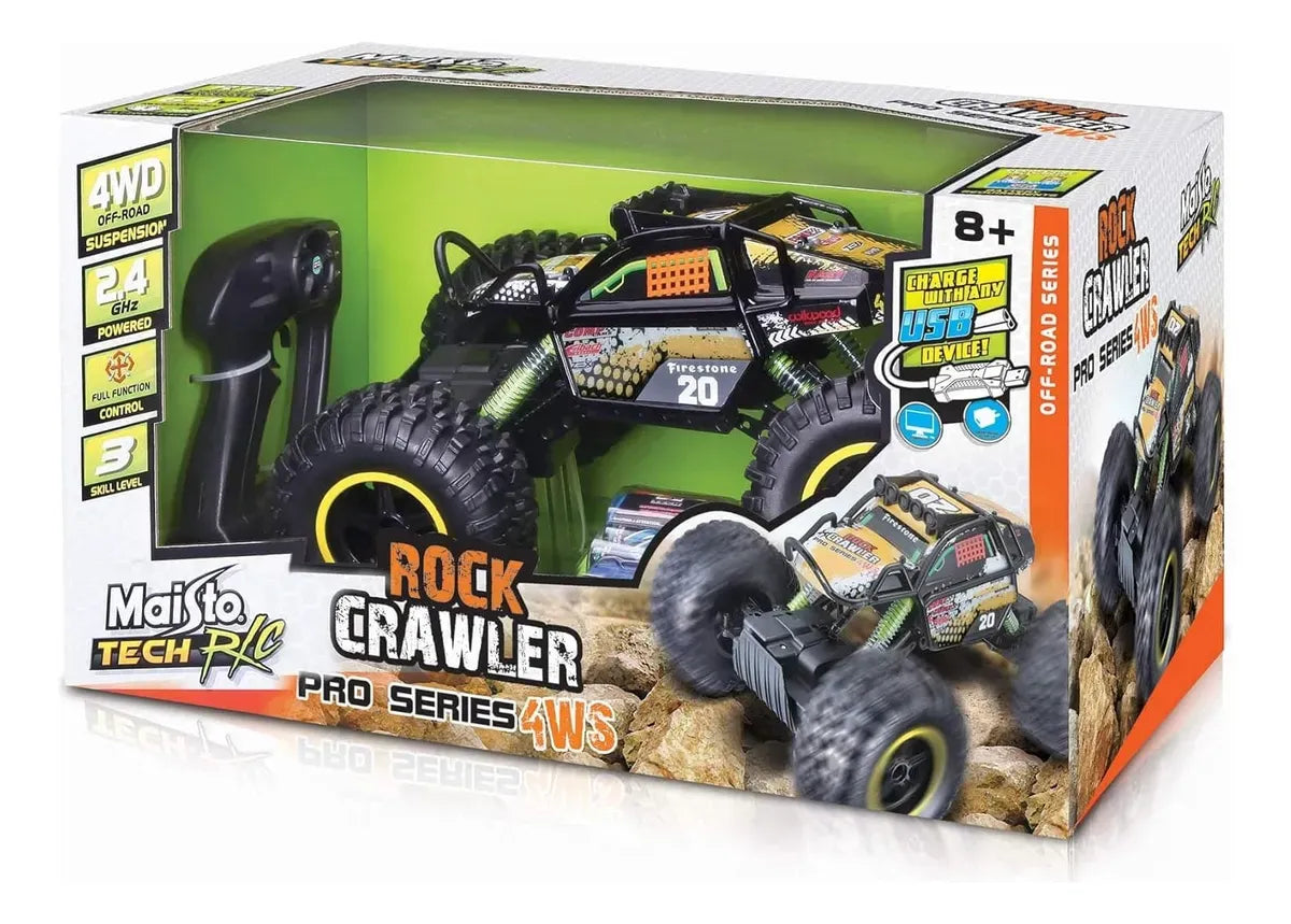 Maisto Rock Crawler Pro Series 4WS a Radio Control Negro/Amarillo 81334