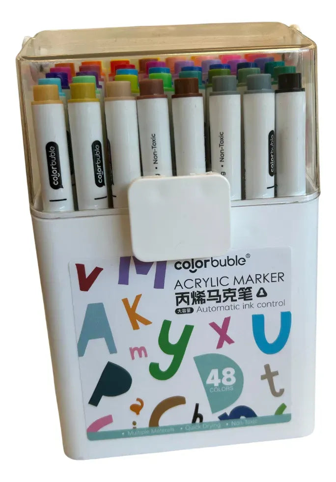 Marcadores Acrílicos con Estuche X48 Colores SL7104