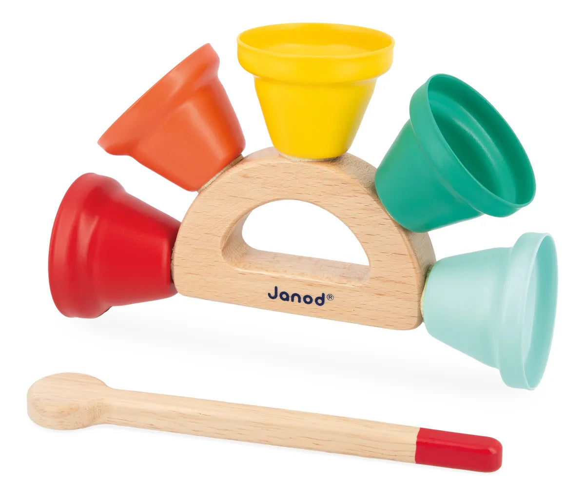 Janod Juego De Campanillas De Mano De Madera Y Metal J07638