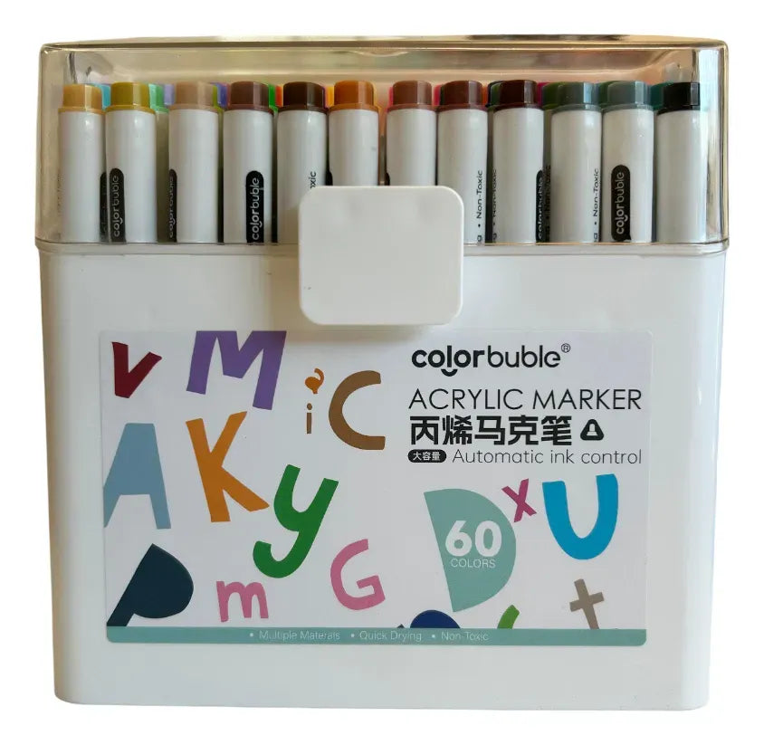 Marcadores Acrílicos con Estuche X60 Colores SL7105