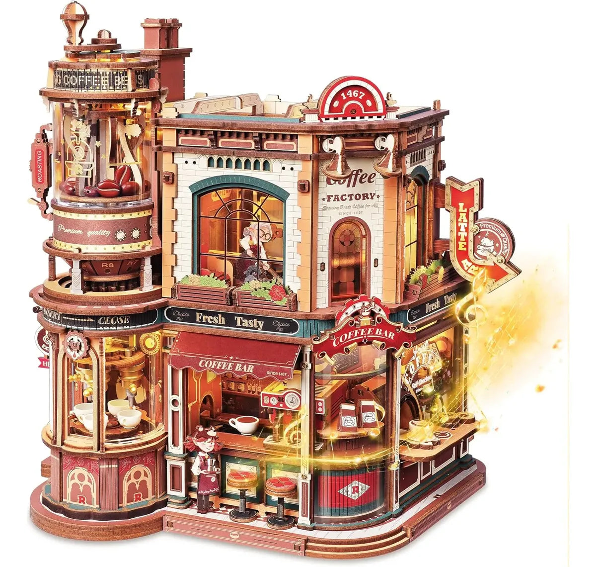 Robotime Puzzle 3d Dream Coffee Factory Rokr Eab02