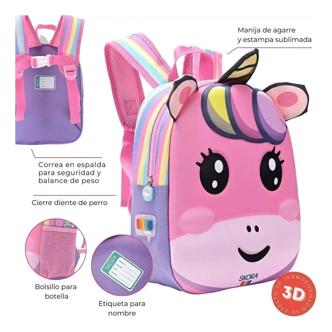 Mochila C/Luz Kawaii Mura Termoformada 22x30x10cm 12P 41310