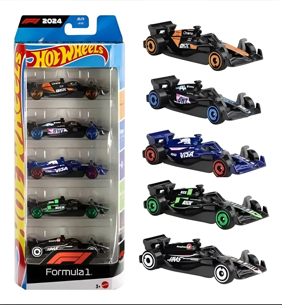 Hot Wheels Pack X5 Coches De Fórmula 1 1:64 Jgf58 Mattel