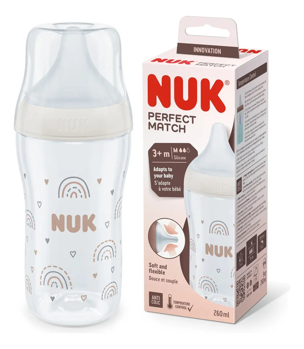 Nuk Mamadera Perfect Match 260 ml Cont de Temperatura Arco Iris 10742025