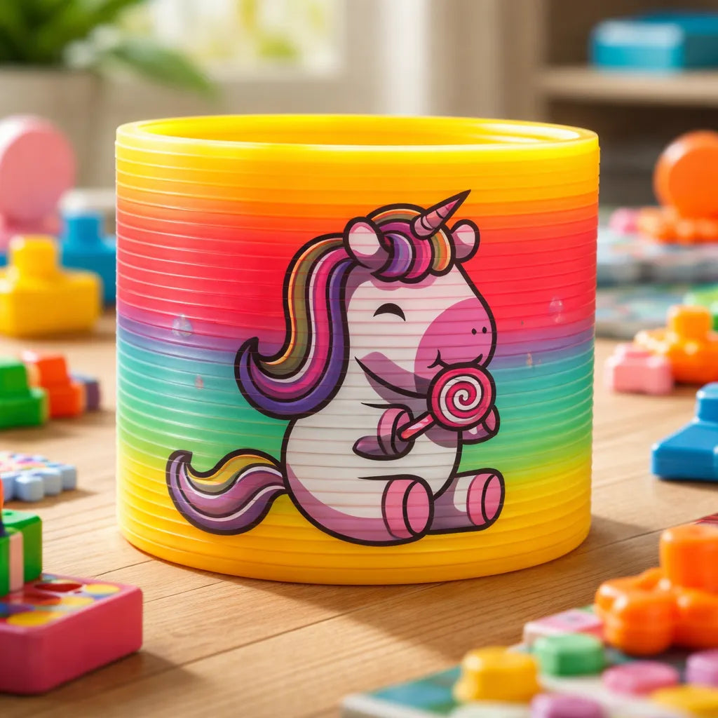 Resorte Arcoiris Estampado Unicornio Ikspr002