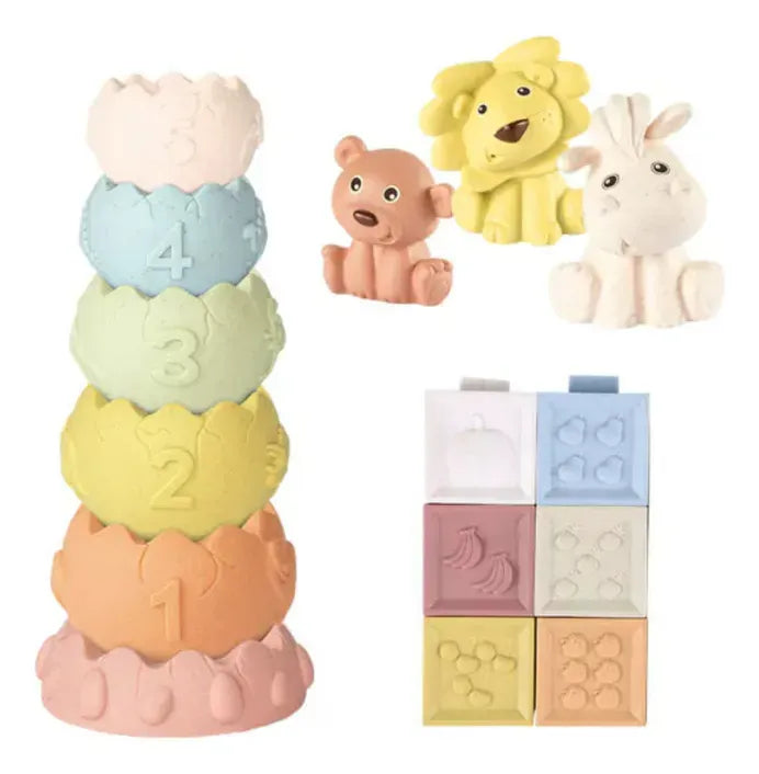 Baby Favorite Set educacional Animales, torres y cubos apilables ZY1650560