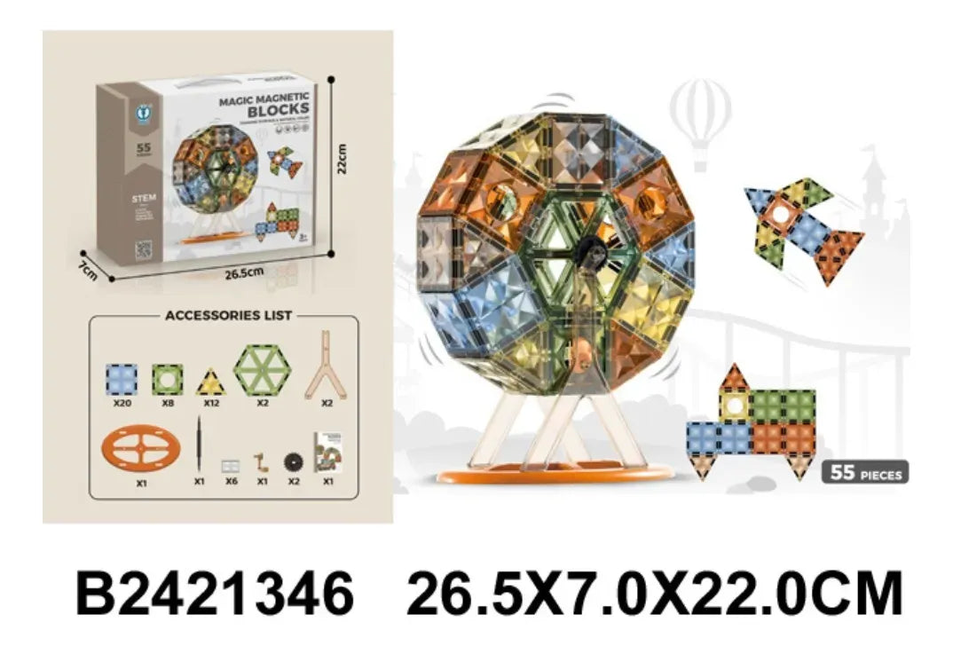 Magic Magnetic Bloques Magenticos 55 pzas 2421346 Shine