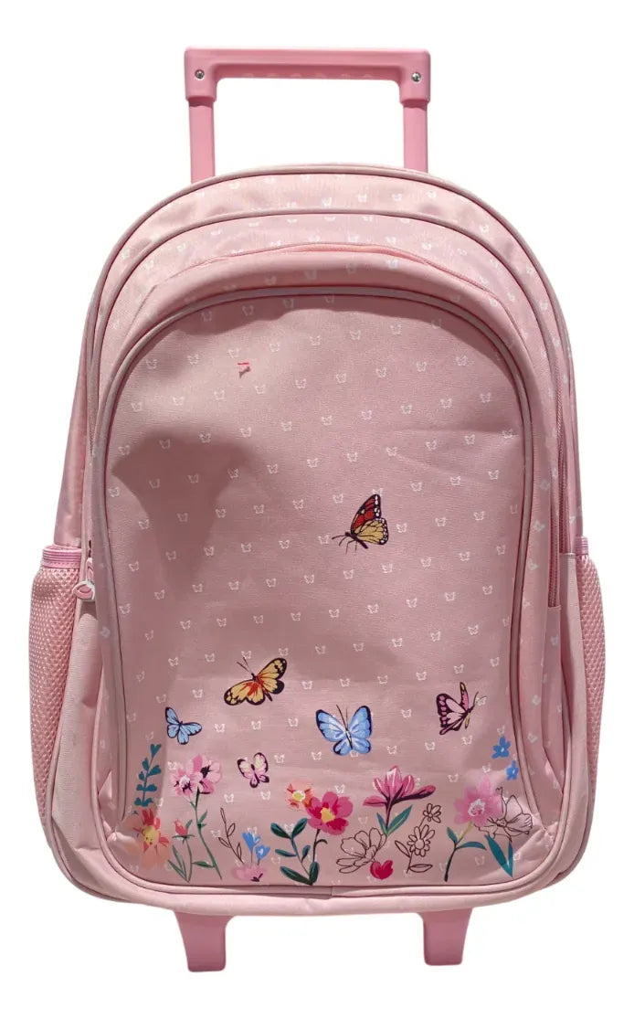Combo Escolar Mochila Flores 18p + Lunchera Zykl006 Shine Rosa