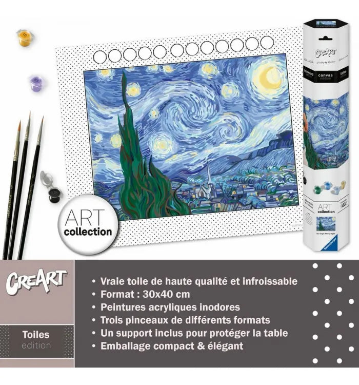 Ravensburger CreArt Serie B Canvas Pinta Por Numeros Starry Night 23915