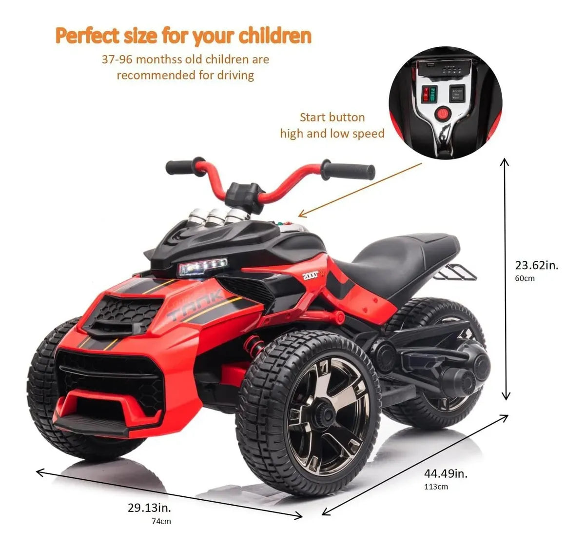 Moto a bateria CAN-AM Roja CN-SHX73118
