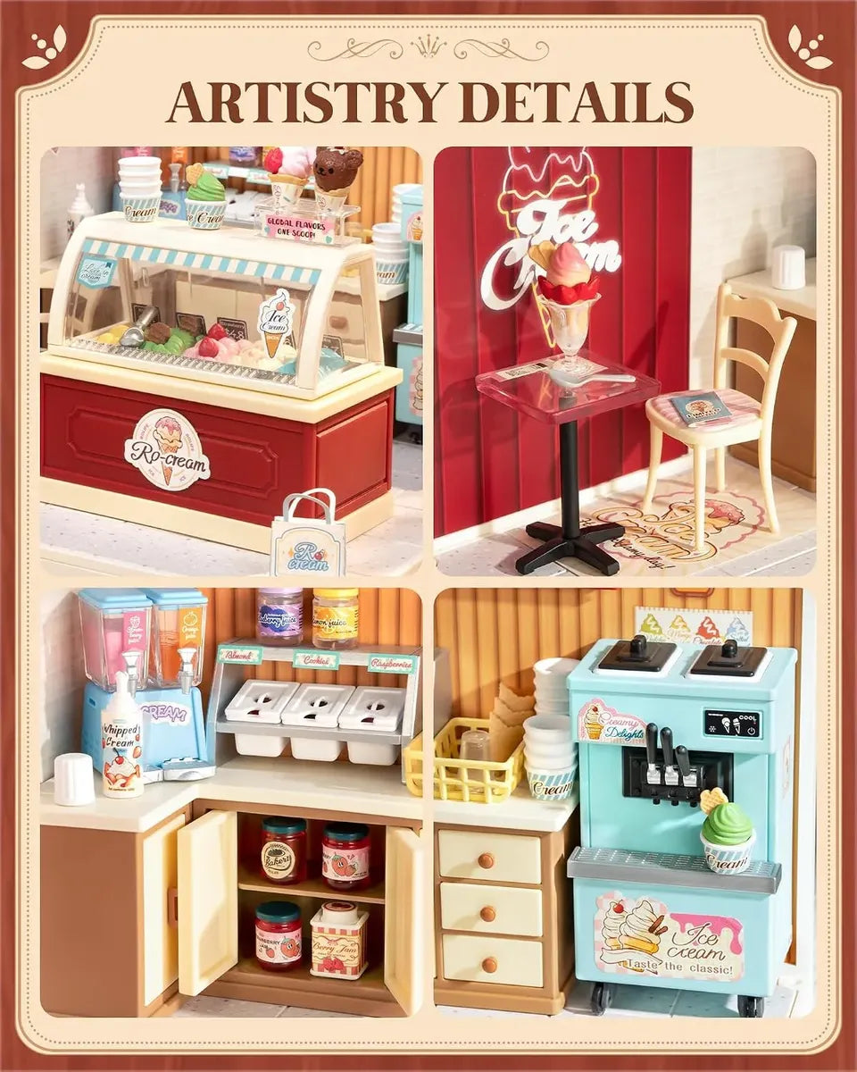 Robotime Puzzle 3d Mini Ice Cream Store Rolife Dw018b