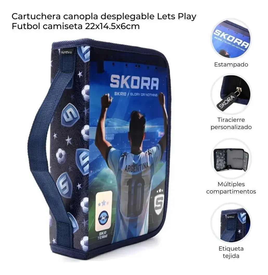 Skora Cartuchera Desplegable Lets Play Futbol Camiseta 43149