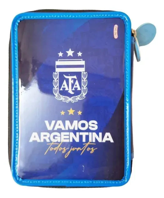 Cresko Cartuchera PVC AFA 2 Pisos Campeones Del Mundo AF501