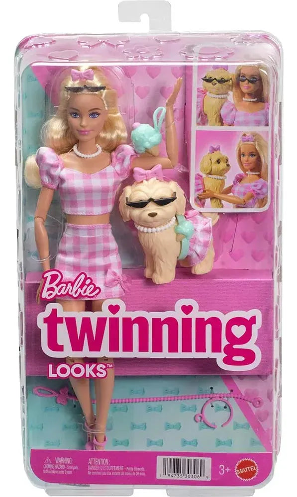 Barbie Muñeca Twinning Looks Con Perrito, Ropa Y Accesorios JFP36