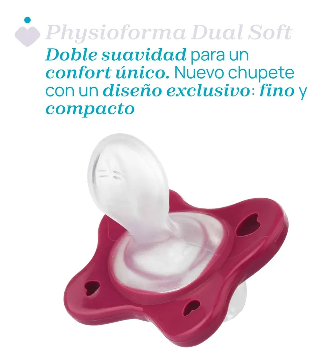 Chico Chupete Ph Dual Soft Silicona Rosa 6-16m 2ud 7308751