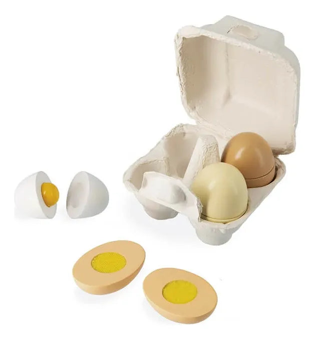 Janod Juego Encastre Huevera Con 4 Huevos De Madera J06593