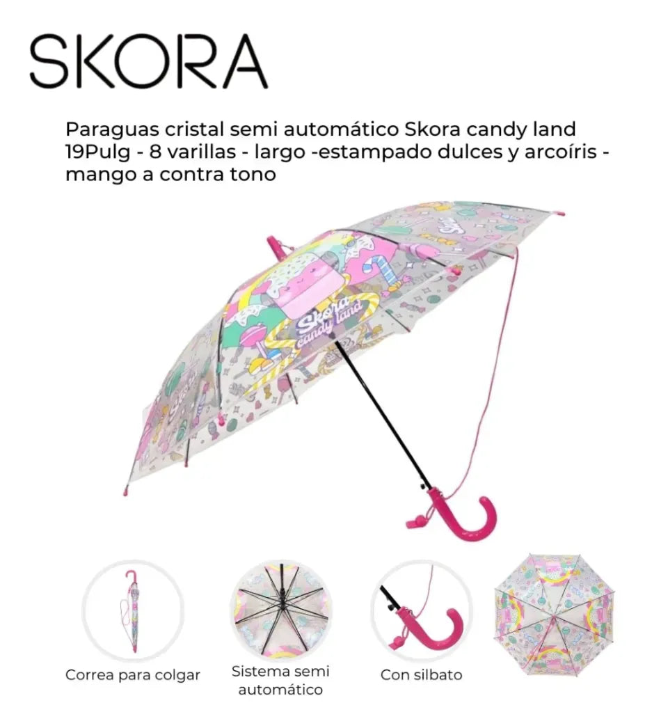Skora Paraguas Cristal Candy Land 19P 41135