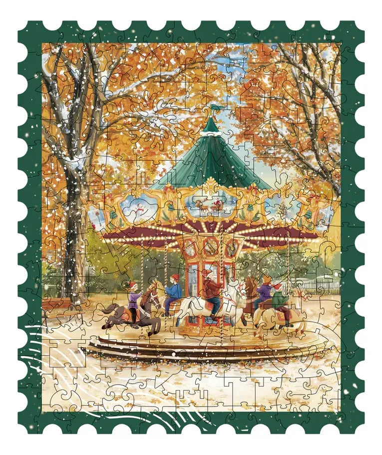 Robotime Rowood Puzzle 3d Golden Autumn Carousel Ta008