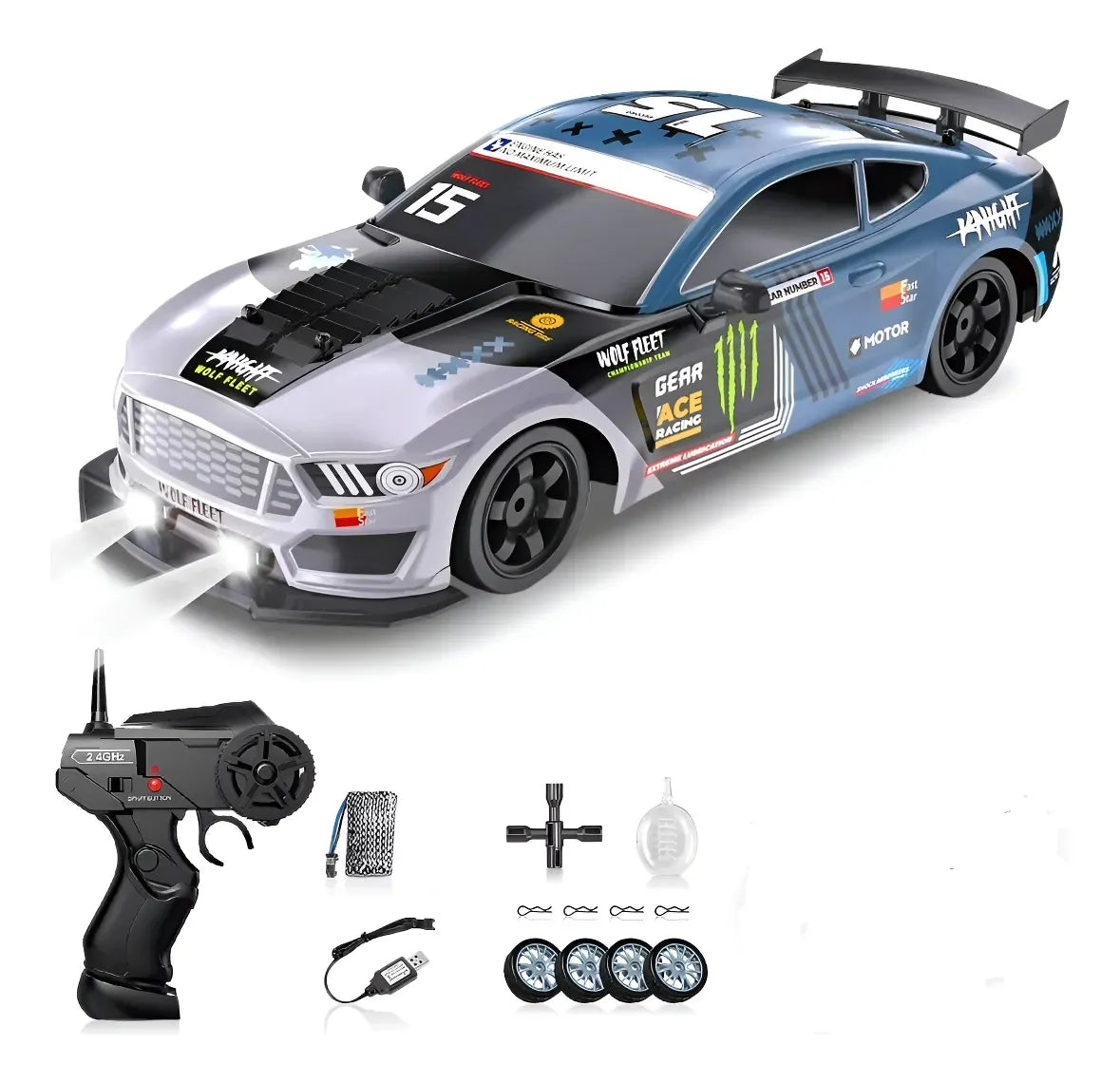 Auto Carrera Racing All Wheel Drive Drift Rc 1:36 Ns02434 Ns