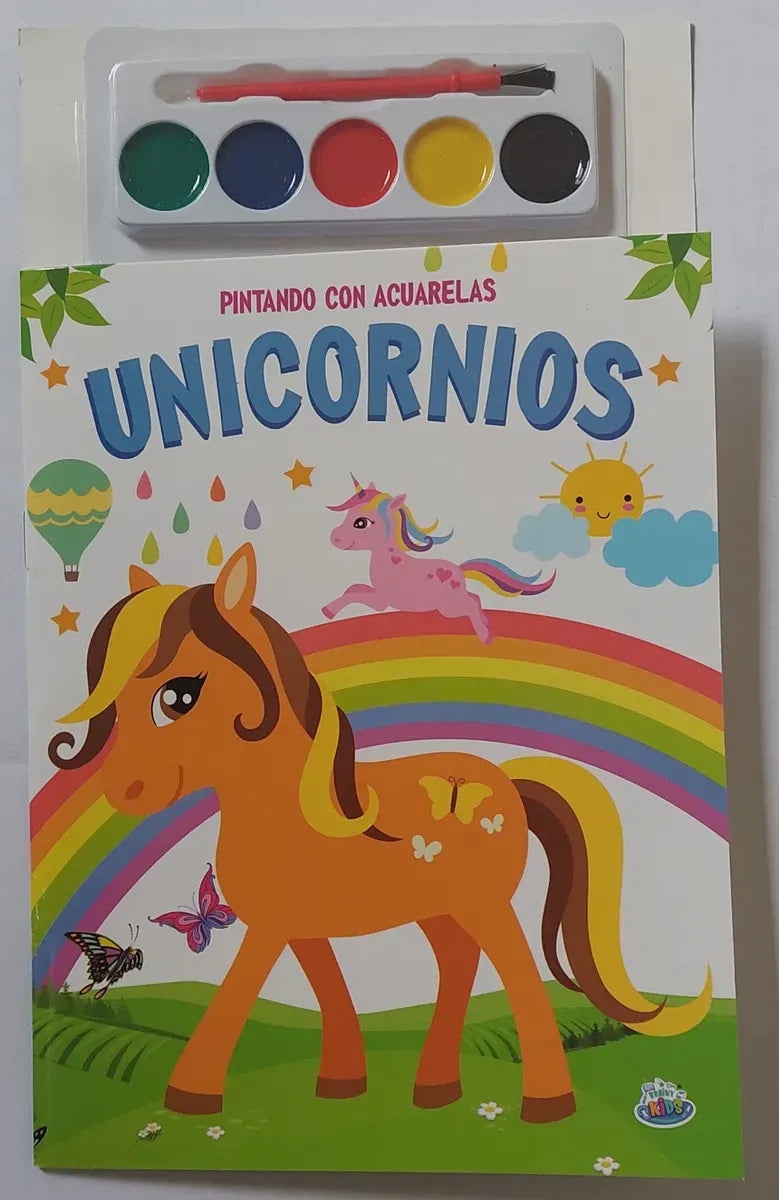 Kit X10 Sets Para Pintar Con Acuarelas Unicornios Bk-331