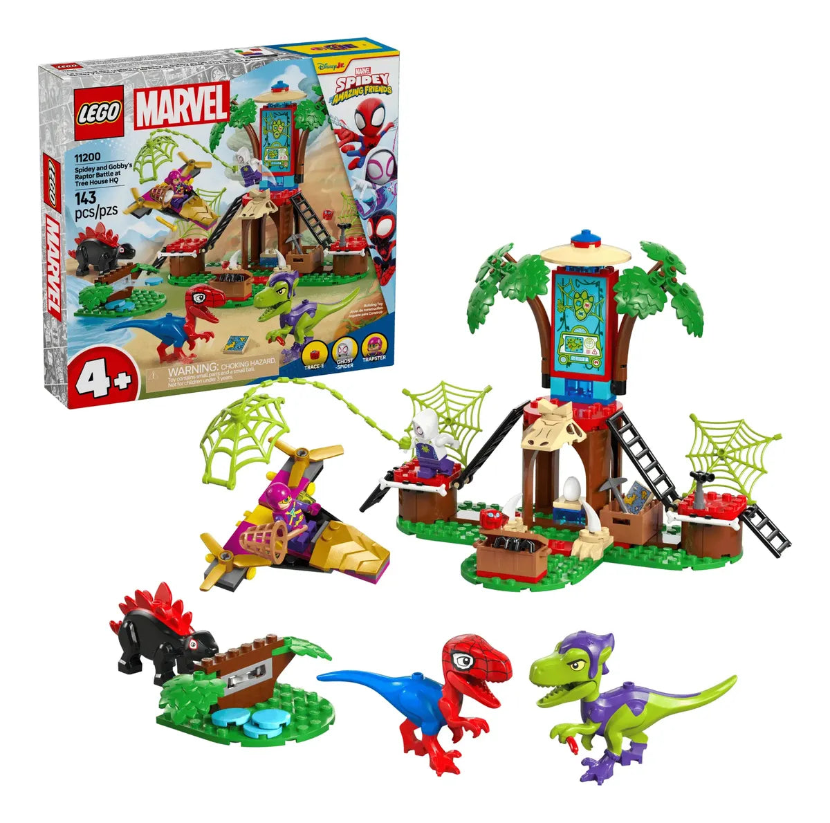 Lego Marvel: Spidey y Gobby Batalla de Raptores en la Base de la Casa del Árbol 11200