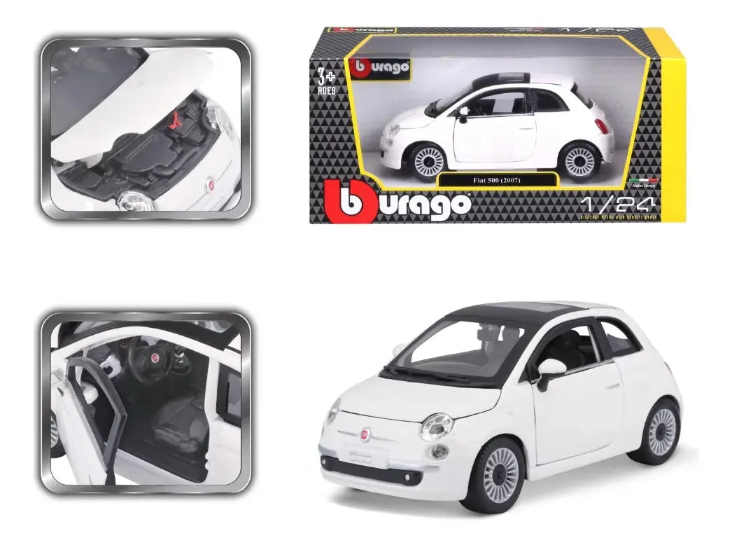 Bburago 1:24 Fiat 500 Blanco 18-22106